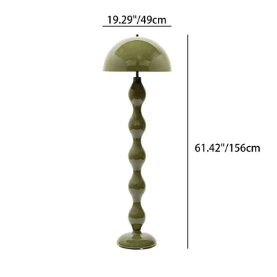 Contemporary Nordic Mushroom Iron Resin 2-Light Standing Floor Lamp For Bedroom