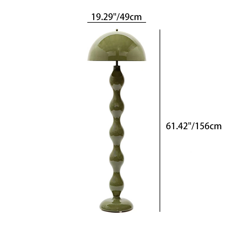 Contemporary Nordic Mushroom Iron Resin 2-Light Standing Floor Lamp For Bedroom