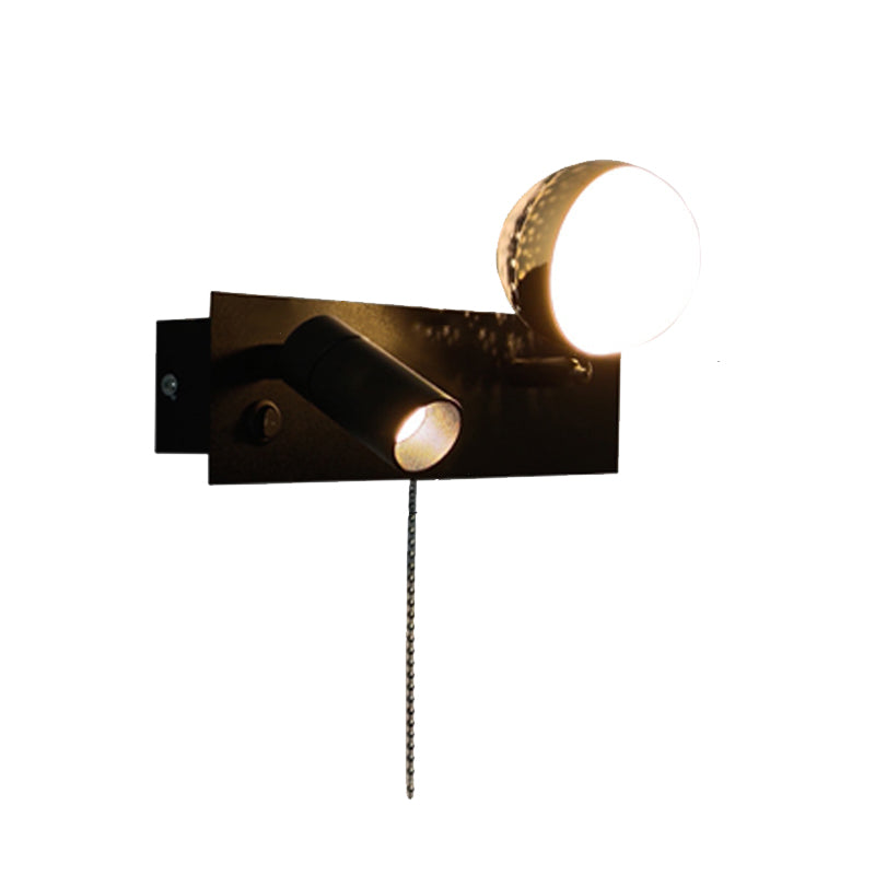 مصباح حائط LED قابل للتدوير من الحديد وPC بتصميم مستطيل عصري لغرفة النوم 