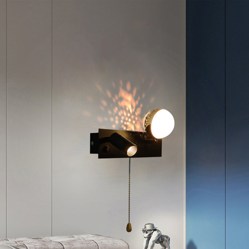 مصباح حائط LED قابل للتدوير من الحديد وPC بتصميم مستطيل عصري لغرفة النوم 