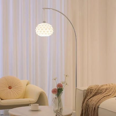 Modern Art Deco Pinecone Iron Plastic 1-Light Standing Floor Lamp For Bedroom