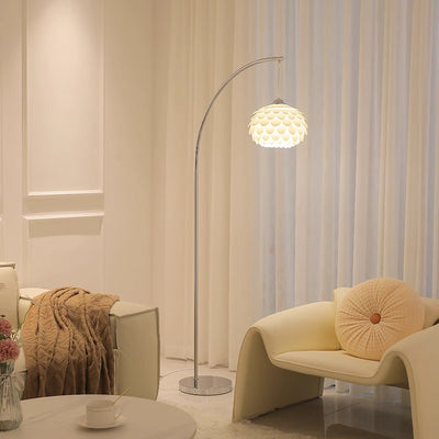 Modern Art Deco Pinecone Iron Plastic 1-Light Standing Floor Lamp For Bedroom