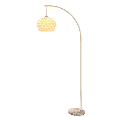 Modern Art Deco Pinecone Iron Plastic 1-Light Standing Floor Lamp For Bedroom
