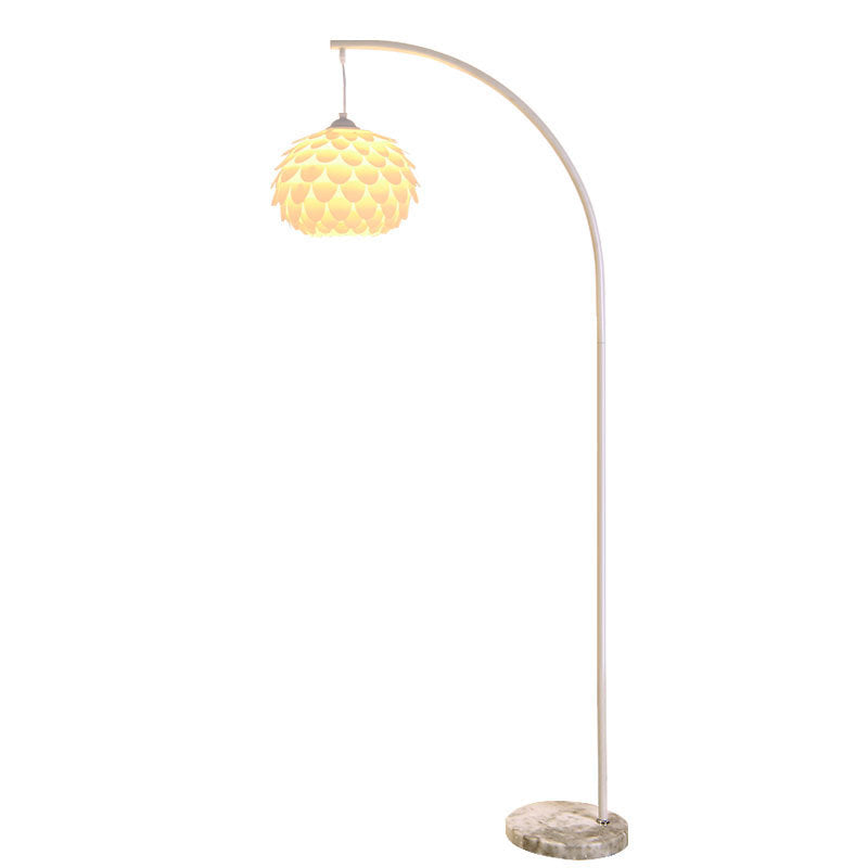 Modern Art Deco Pinecone Iron Plastic 1-Light Standing Floor Lamp For Bedroom
