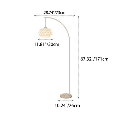 Modern Art Deco Pinecone Iron Plastic 1-Light Standing Floor Lamp For Bedroom