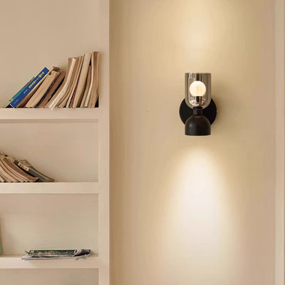 Modern Art Deco Wine Cup Iron Aluminum Glass 2-Light Wall Sconce Lamp For Hallway