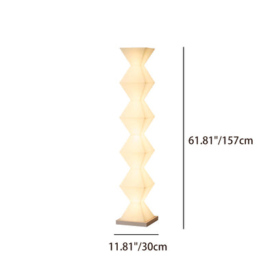 مصباح أرضي LED من الفولاذ المقاوم للصدأ والبلاستيك والزجاج بتصميم هندسي إبداعي عصري لغرفة المعيشة 