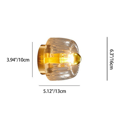 Contemporary Retro Bowl Iron Glass 1-Light Semi-Flush Mount Ceiling Light For Entryway