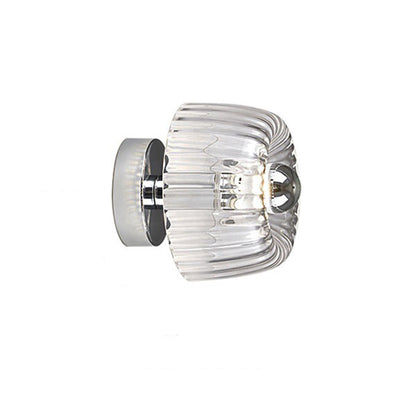 Contemporary Retro Bowl Iron Glass 1-Light Semi-Flush Mount Ceiling Light For Entryway