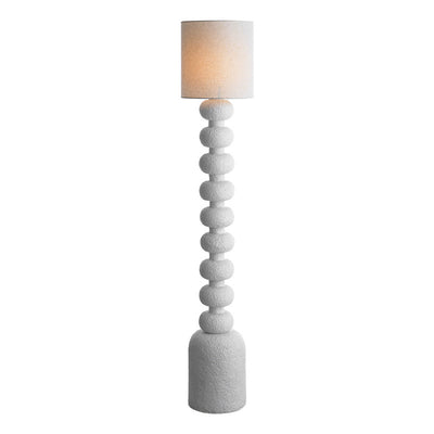 Traditional Japanese Round Square Resin Glass Fabric 1-Light Standing Floor Lamp For Bedroom
