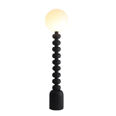 Traditional Japanese Round Square Resin Glass Fabric 1-Light Standing Floor Lamp For Bedroom