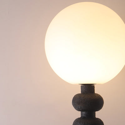 Traditional Japanese Round Square Resin Glass Fabric 1-Light Standing Floor Lamp For Bedroom