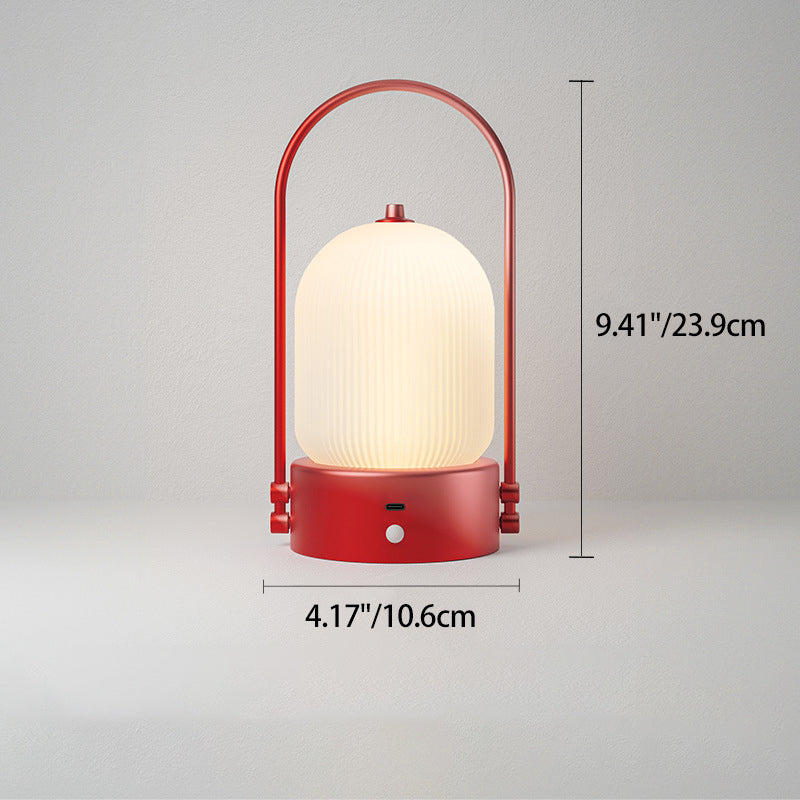 Lámpara de mesa LED USB portátil inductiva de vidrio y hierro metálico ovalado minimalista moderno para dormitorio 