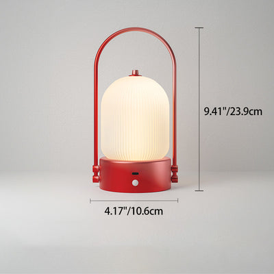 Modern Minimalist Oval Metal Iron Glass Inductive Portable USB LED Table Lamp For Bedroom