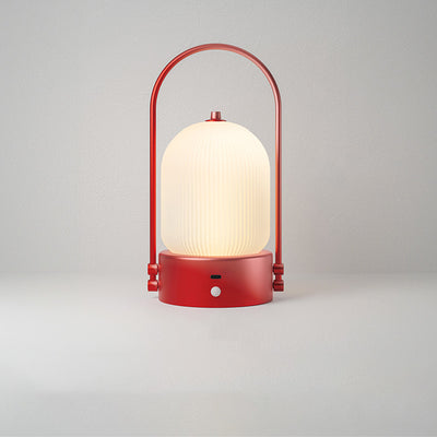 Modern Minimalist Oval Metal Iron Glass Inductive Portable USB LED Table Lamp For Bedroom