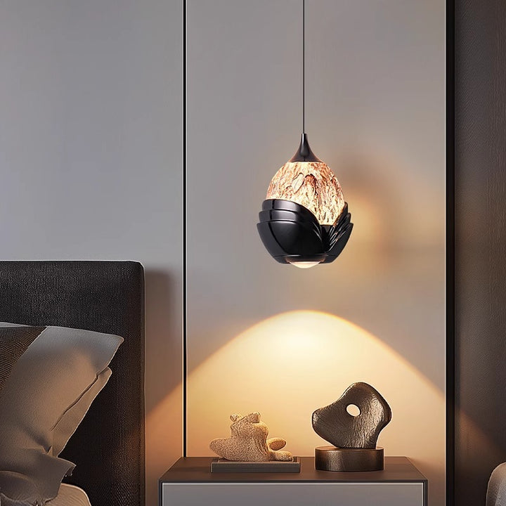 Zeitgenössisches nordisches Wasserfall-Acryl-Aluminium-hebbares LED-Pendelleuchte für das Schlafzimmer 