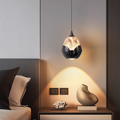 Contemporary Nordic Water Drop Acrylic Aluminum Liftable LED Pendant Light For Bedroom