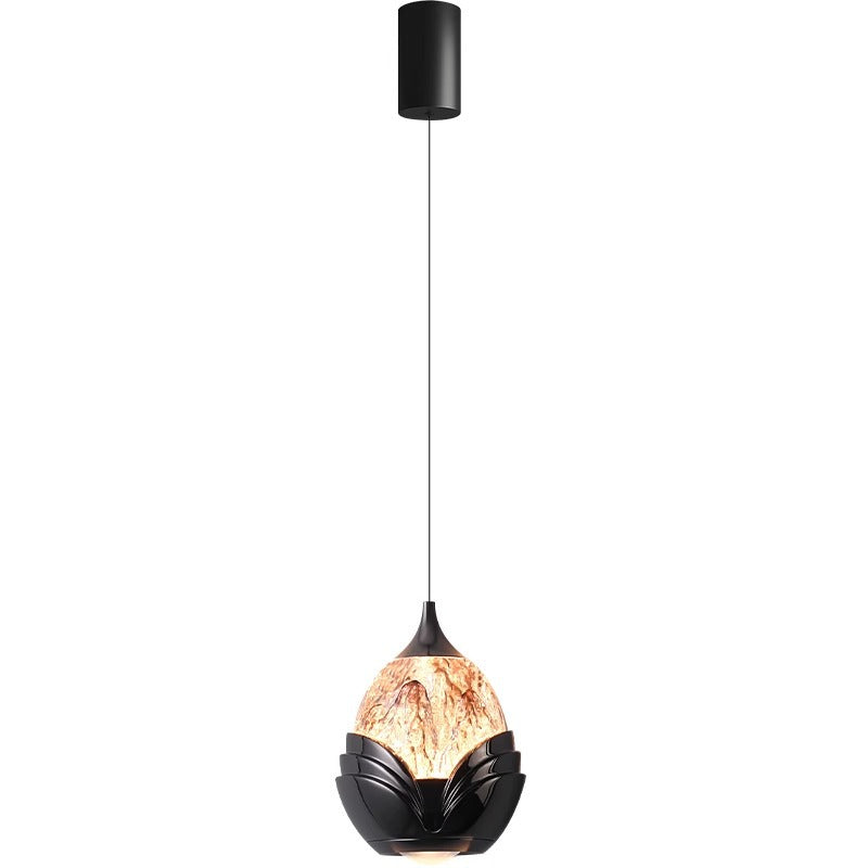 Contemporary Nordic Water Drop Acrylic Aluminum Liftable LED Pendant Light For Bedroom