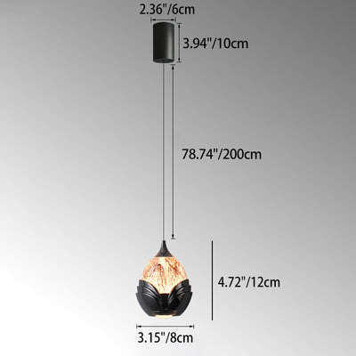 Contemporary Nordic Water Drop Acrylic Aluminum Liftable LED Pendant Light For Bedroom