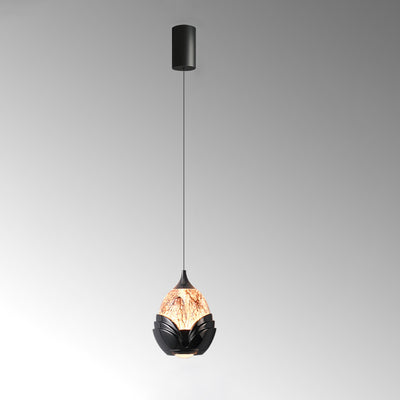 Contemporary Nordic Water Drop Acrylic Aluminum Liftable LED Pendant Light For Bedroom