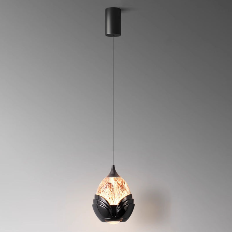 Contemporary Nordic Water Drop Acrylic Aluminum Liftable LED Pendant Light For Bedroom