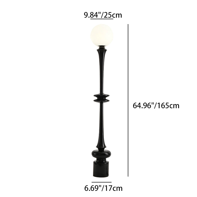 Lampe de sol moderne minimaliste ronde en résine acrylique à 1 lumière pour salon 