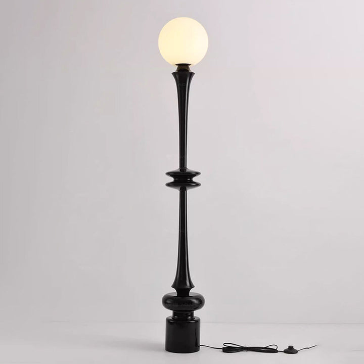 Lampe de sol moderne minimaliste ronde en résine acrylique à 1 lumière pour salon 