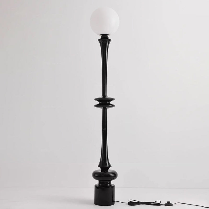 Lampe de sol moderne minimaliste ronde en résine acrylique à 1 lumière pour salon 