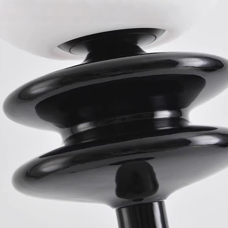 Lampe de sol moderne minimaliste ronde en résine acrylique à 1 lumière pour salon 