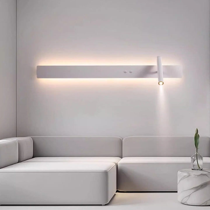 Moderne minimalistische lange Streifen Eisen Acryl drehbare LED-Wandleuchte für Wohnzimmer 