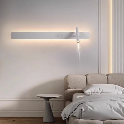 Modern Minimalist Long Strip Iron Acrylic Rotatable LED Wall Sconce Lamp For Living Room