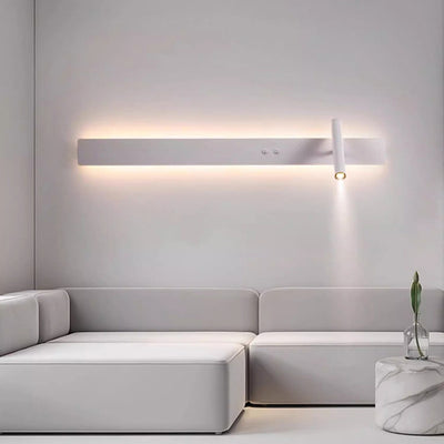 Modern Minimalist Long Strip Iron Acrylic Rotatable LED Wall Sconce Lamp For Living Room
