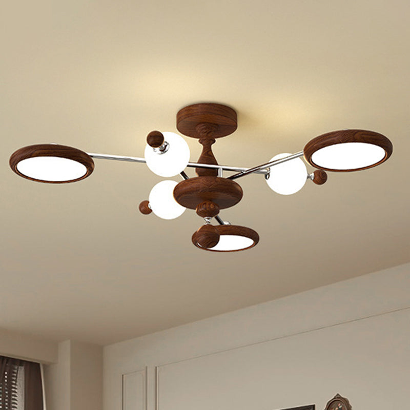 Zeitgenössische kreative runde Acryl-Eisen-LED-Deckenleuchte für das Wohnzimmer 