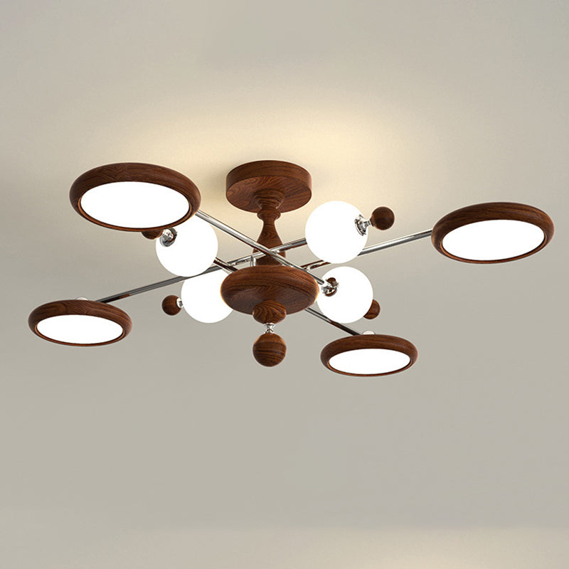 Zeitgenössische kreative runde Acryl-Eisen-LED-Deckenleuchte für das Wohnzimmer 