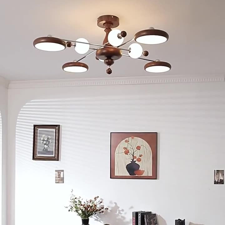 Zeitgenössische kreative runde Acryl-Eisen-LED-Deckenleuchte für das Wohnzimmer 