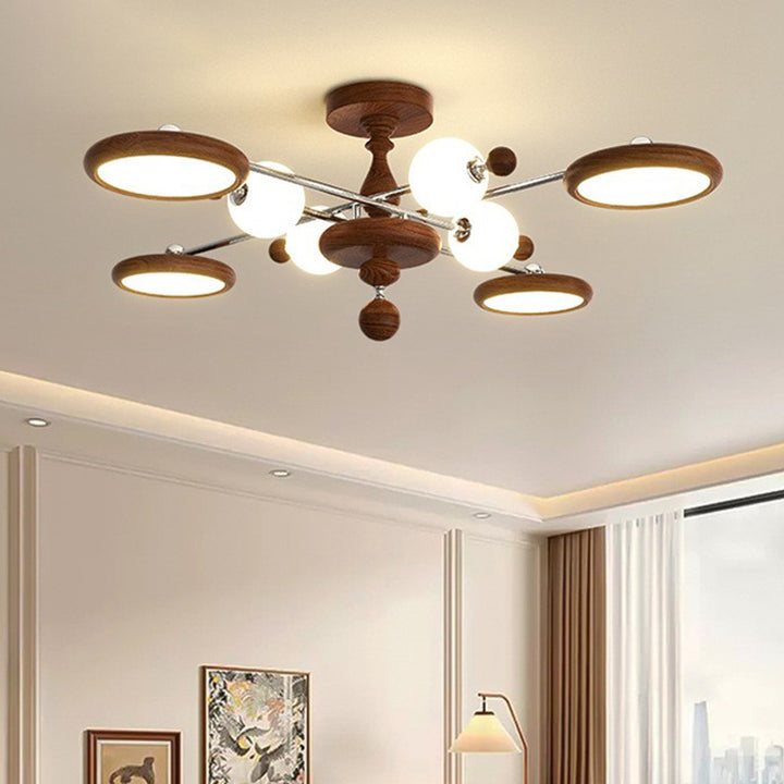 Zeitgenössische kreative runde Acryl-Eisen-LED-Deckenleuchte für das Wohnzimmer 
