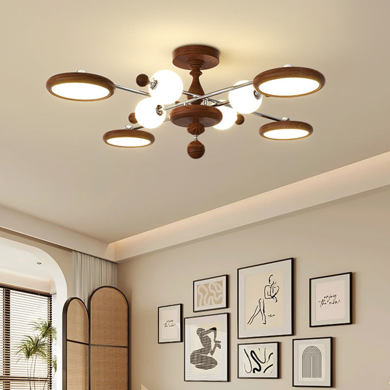 Zeitgenössische kreative runde Acryl-Eisen-LED-Deckenleuchte für das Wohnzimmer 