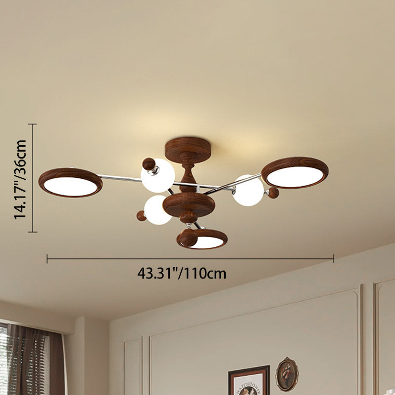 Zeitgenössische kreative runde Acryl-Eisen-LED-Deckenleuchte für das Wohnzimmer 