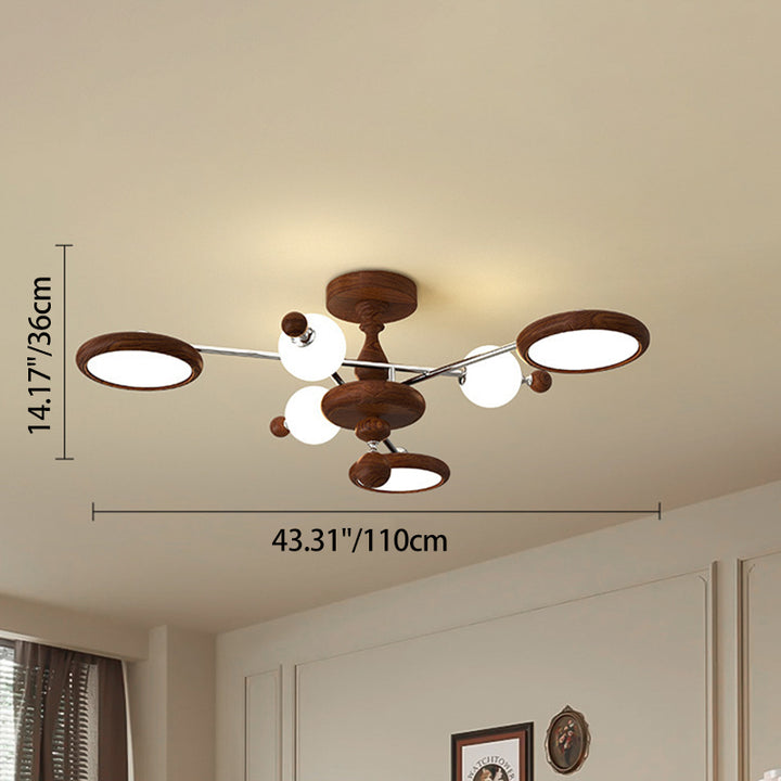 Zeitgenössische kreative runde Acryl-Eisen-LED-Deckenleuchte für das Wohnzimmer 