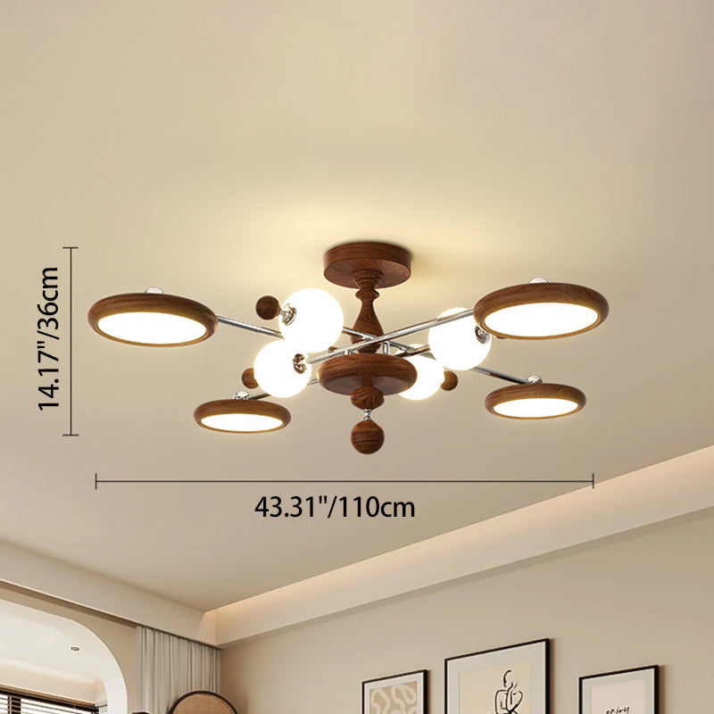 Zeitgenössische kreative runde Acryl-Eisen-LED-Deckenleuchte für das Wohnzimmer 