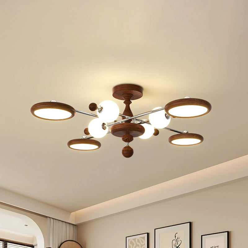 Zeitgenössische kreative runde Acryl-Eisen-LED-Deckenleuchte für das Wohnzimmer 