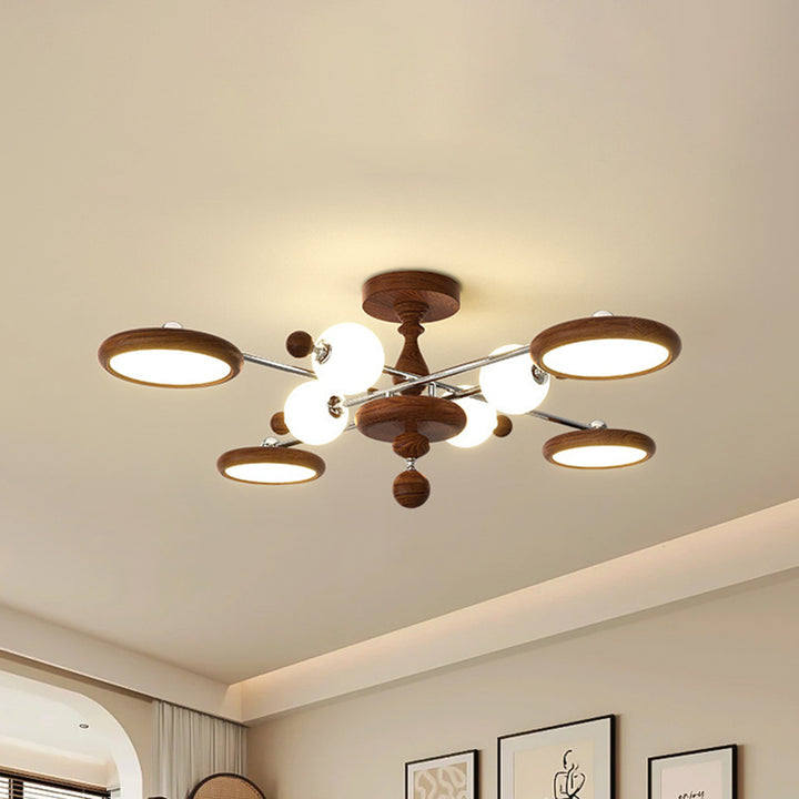 Zeitgenössische kreative runde Acryl-Eisen-LED-Deckenleuchte für das Wohnzimmer 