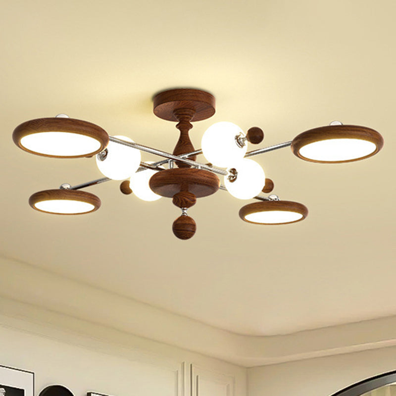 Zeitgenössische kreative runde Acryl-Eisen-LED-Deckenleuchte für das Wohnzimmer 