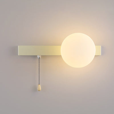 Sencillo Moderno Geometría Hierro Vidrio Lámpara Aplique de Pared con Cremallera de 1 Luz para Dormitorio 