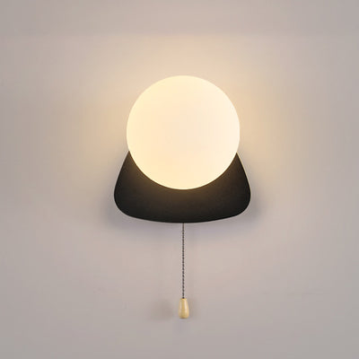 Sencillo Moderno Geometría Hierro Vidrio Lámpara Aplique de Pared con Cremallera de 1 Luz para Dormitorio 
