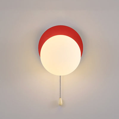 Sencillo Moderno Geometría Hierro Vidrio Lámpara Aplique de Pared con Cremallera de 1 Luz para Dormitorio 