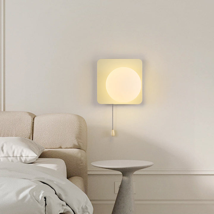 Modern Simplicity Geometry Iron Glass 1-Light Zipper Wall Sconce Lamp For Bedroom