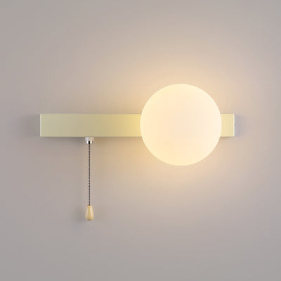 Sencillo Moderno Geometría Hierro Vidrio Lámpara Aplique de Pared con Cremallera de 1 Luz para Dormitorio 