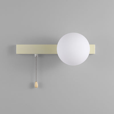 Sencillo Moderno Geometría Hierro Vidrio Lámpara Aplique de Pared con Cremallera de 1 Luz para Dormitorio 