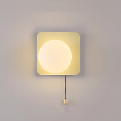Sencillo Moderno Geometría Hierro Vidrio Lámpara Aplique de Pared con Cremallera de 1 Luz para Dormitorio 